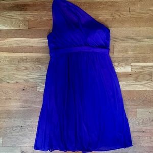 Indigo One Shoulder A line Dress (David's Bridal)
